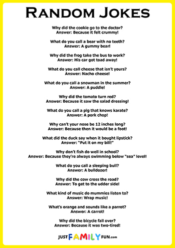 Random Jokes For Kids Set 1