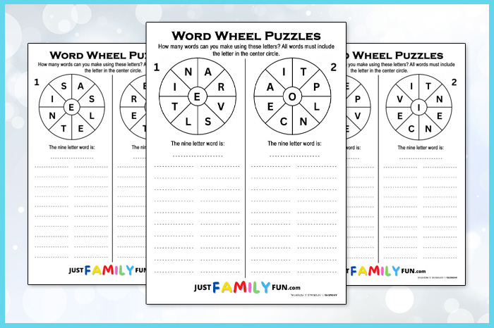 100 Printable Word Wheel Puzzles