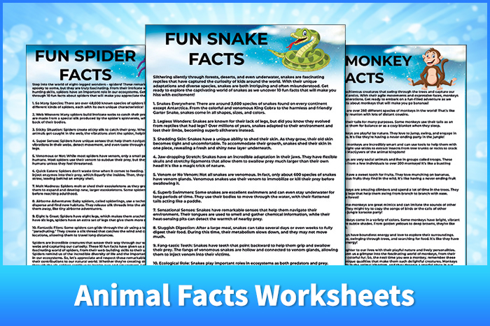 Animal Facts Worksheets