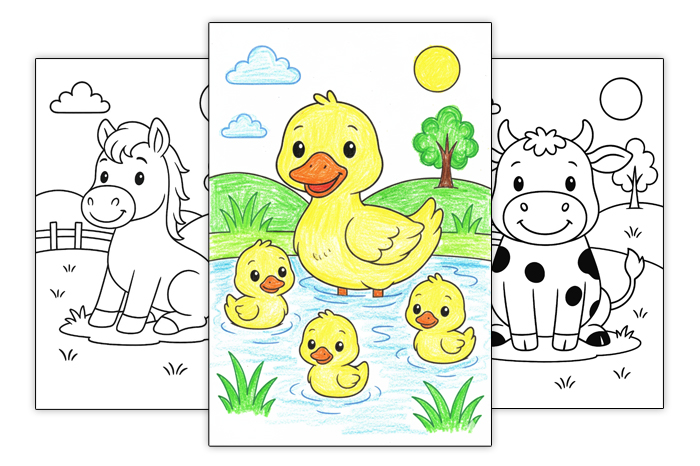 farm animals coloring pages