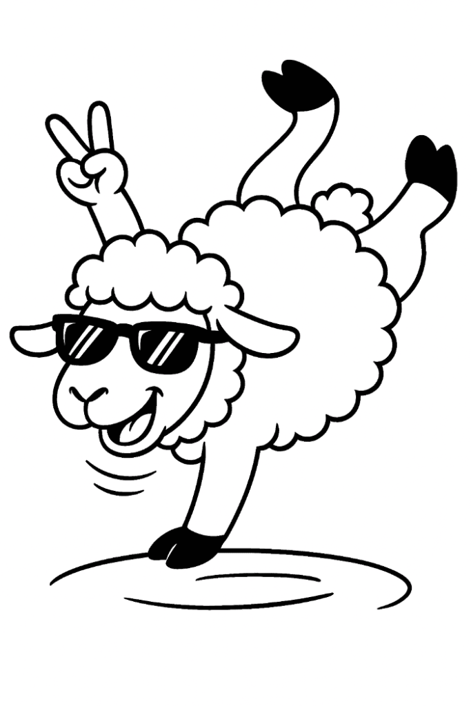 dancing sheep coloring page
