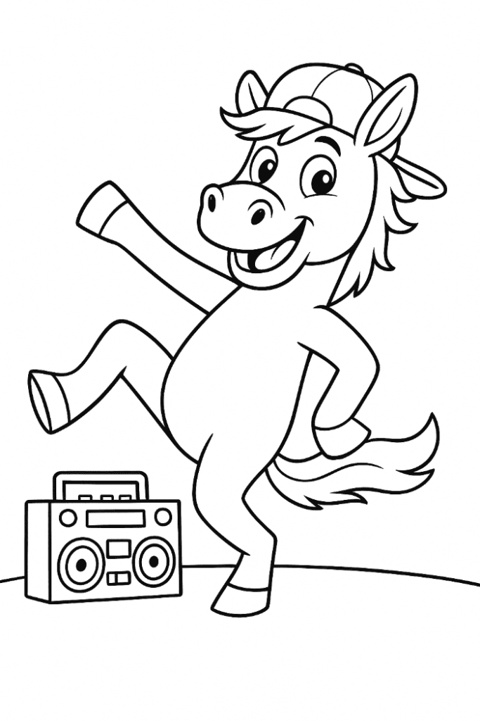 horse dancing coloring page