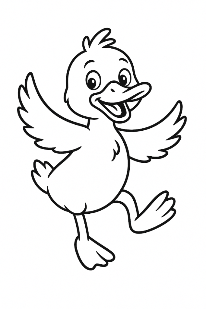 dancing duck coloring page