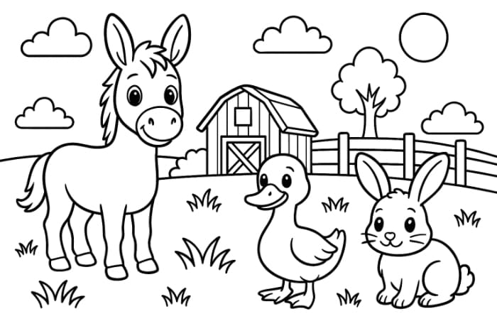 Free Farm Animal Coloring Pages