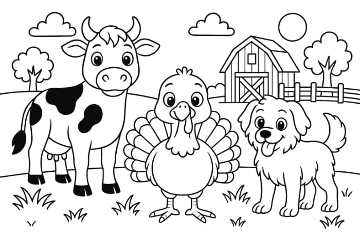 Free Farm Animal Coloring Pages