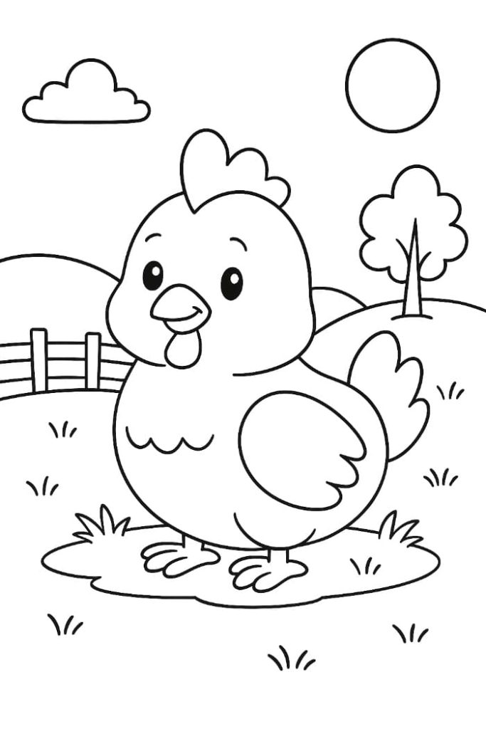Chicken Coloring Page