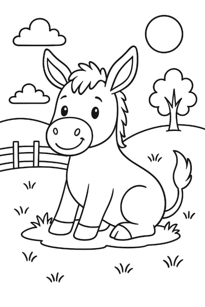 Donkey Coloring Page