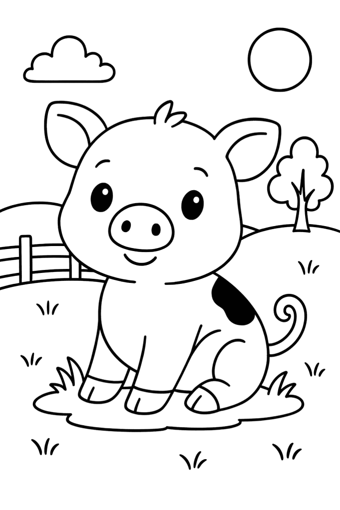 Baby Piglet Coloring Page