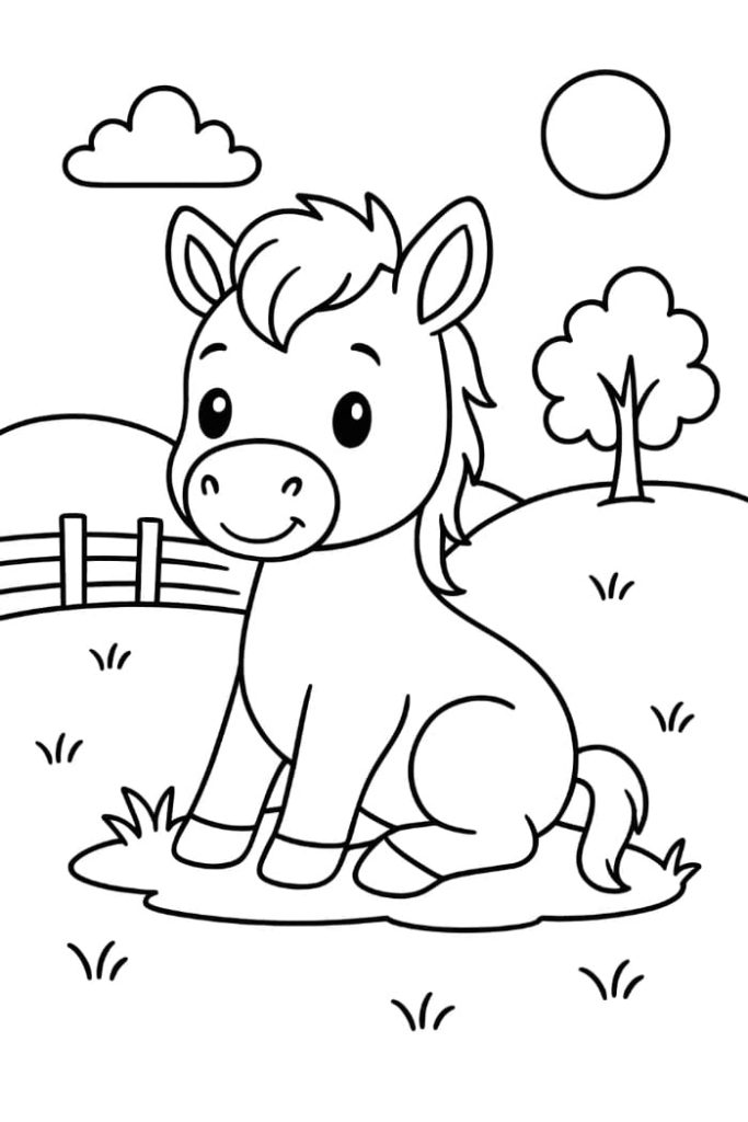 Baby Foal Coloring Page