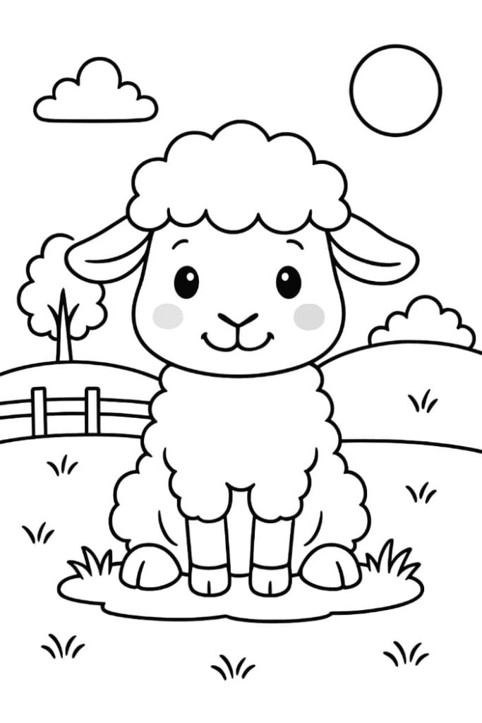 Baby Lamb Coloring Page