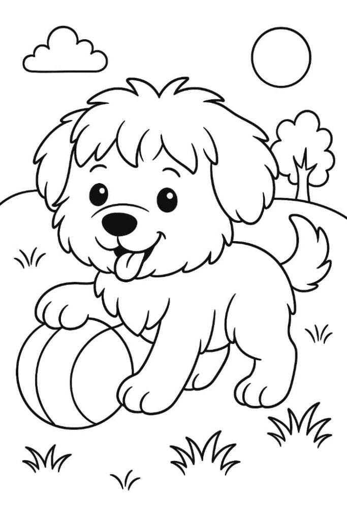 Sheepdog Puppy Coloring Page