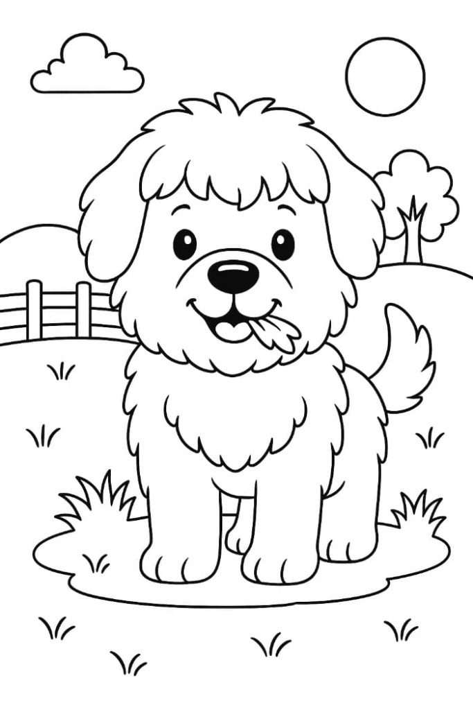 Cute Sheepdog Coloring Page