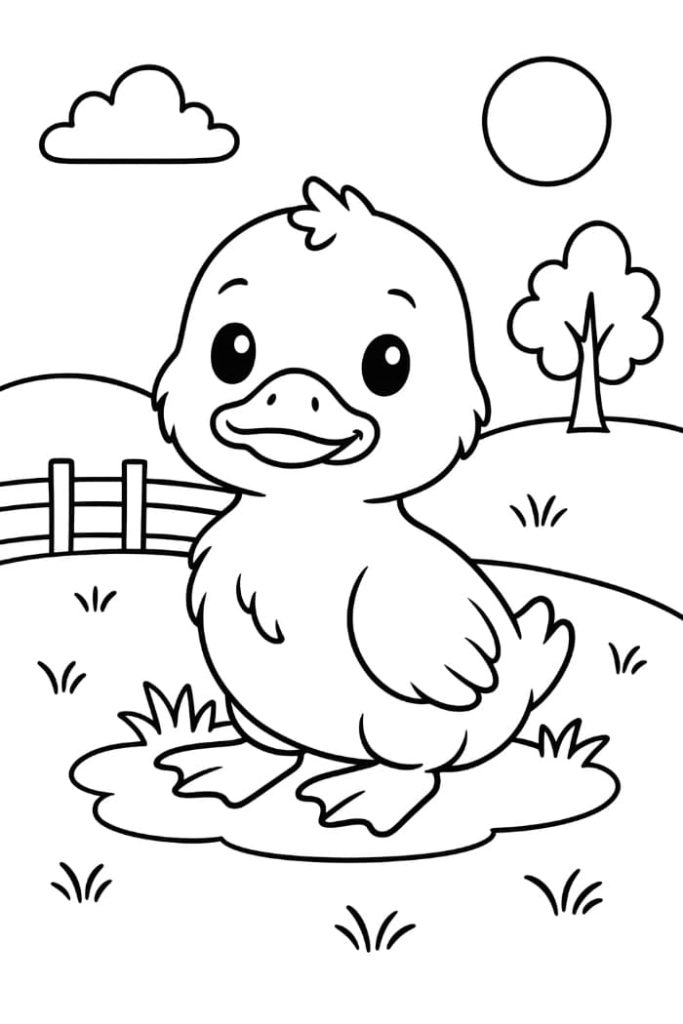 Baby Duckling Coloring Page