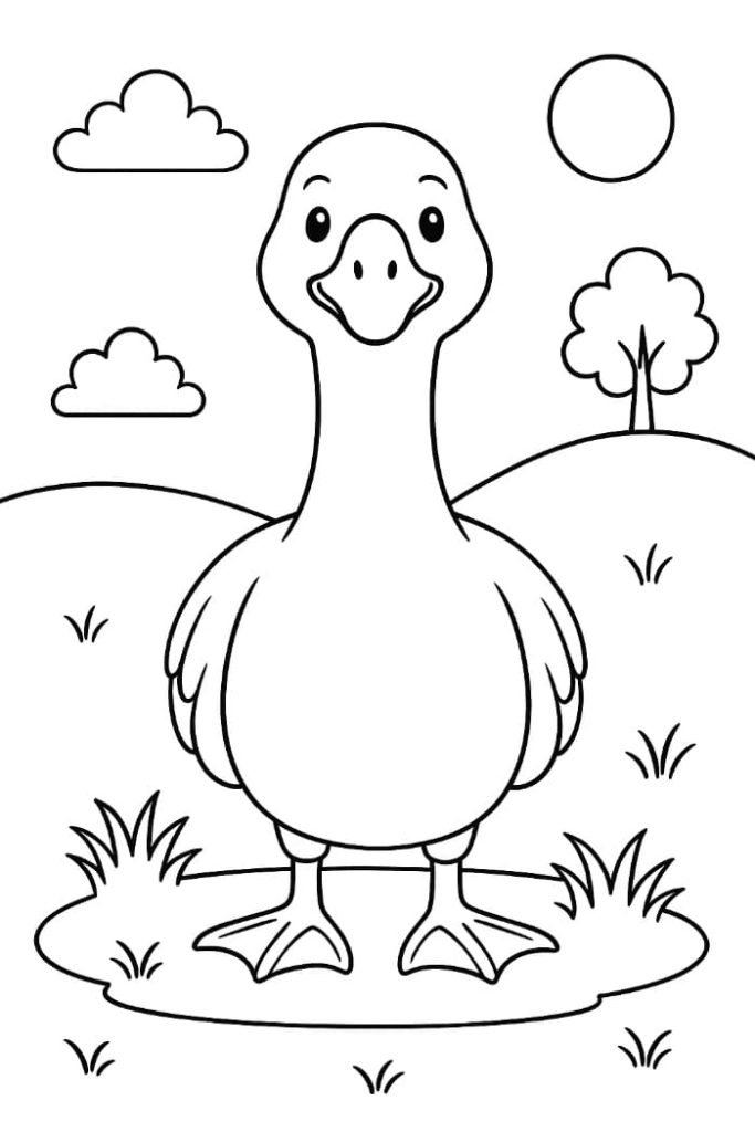 Cute Goose Coloring Page