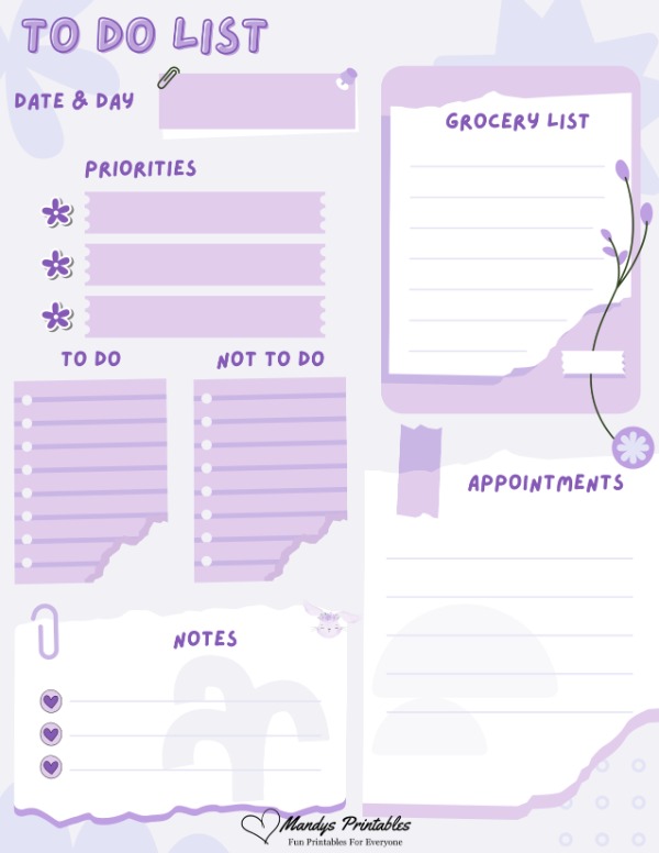planner to do list