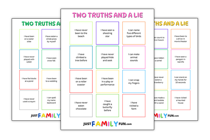 Printable Two Truths and a Lie Ideas