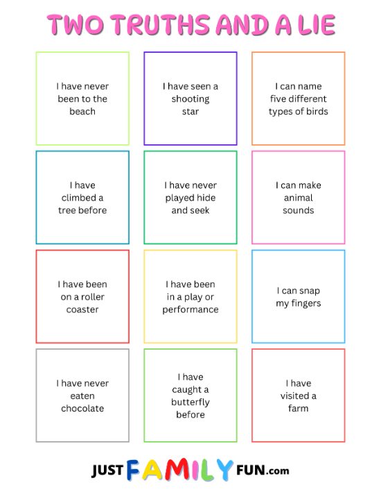 two truths and a lie ideas