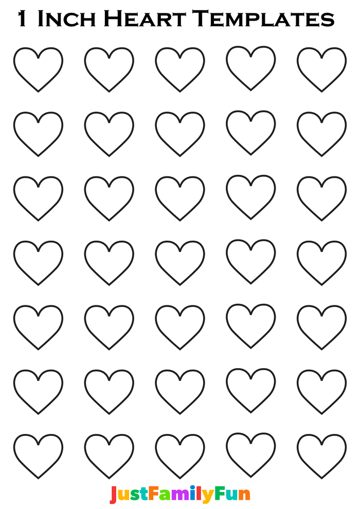 Printable 1” Hearts