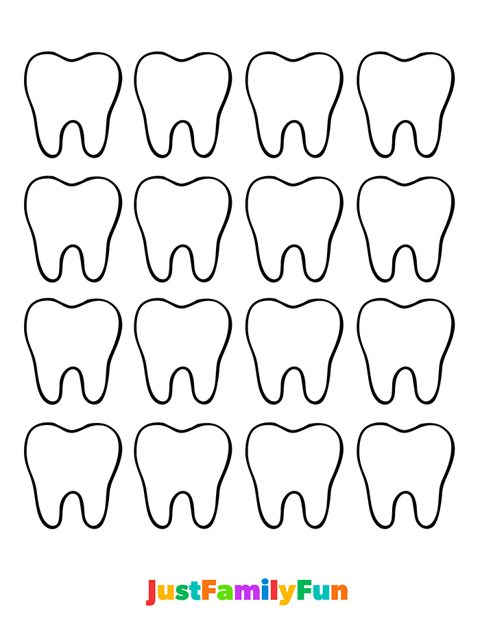 small tooth outline template