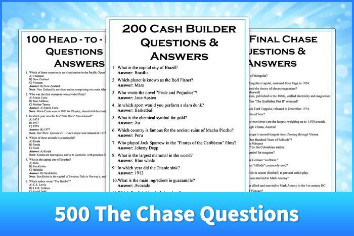 500 The Chase Questions