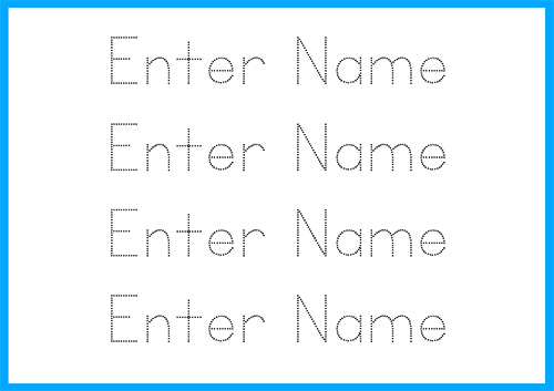 pdf name tracing template