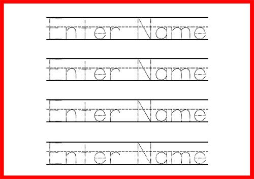 trace your name worksheet