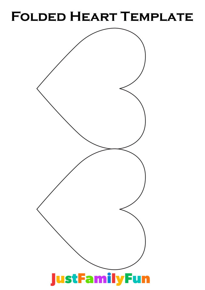 Large Foldable Heart Card Template