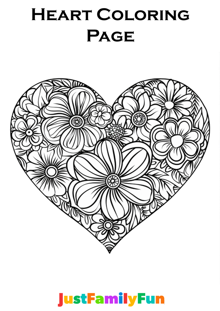 heart coloring page