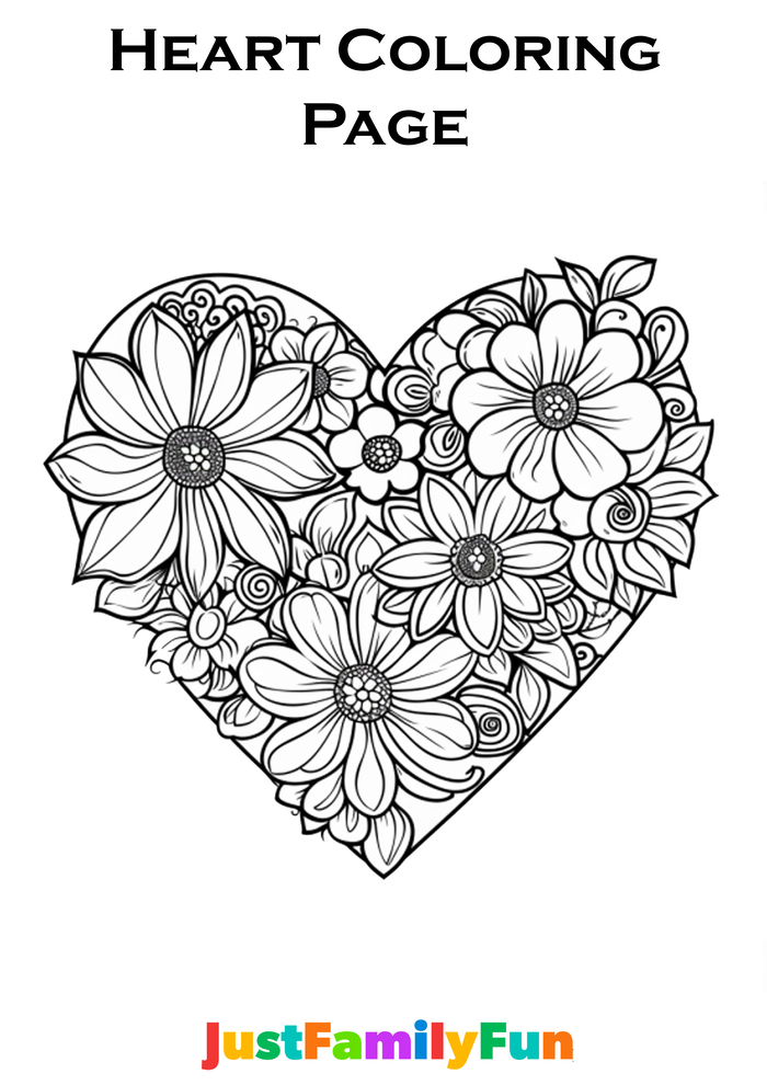 heart coloring page