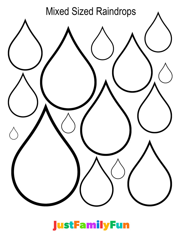 mixed size raindrops