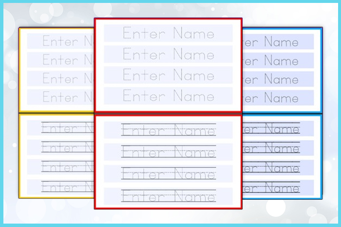 name tracing template