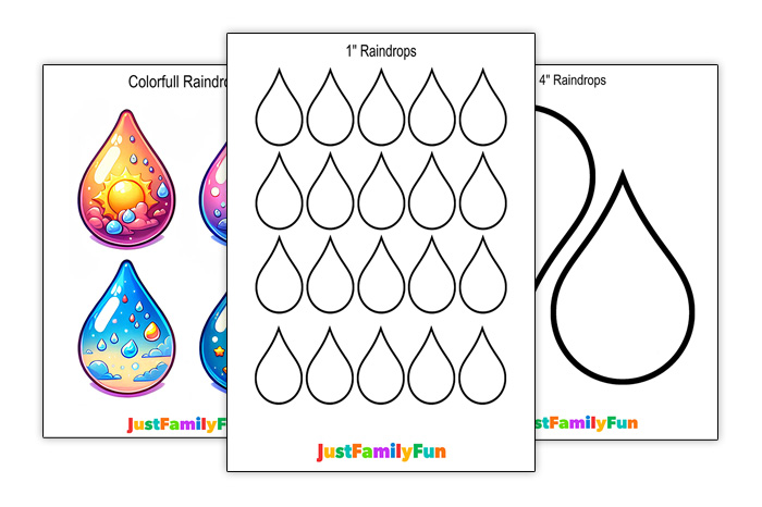 printable raindrop templates