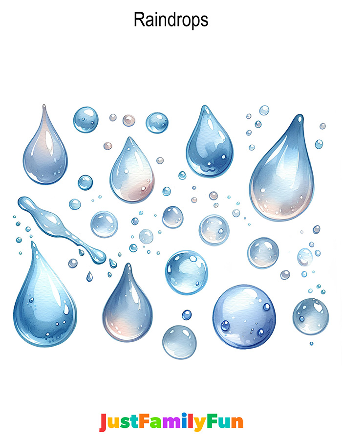 printable raindrop clipart
