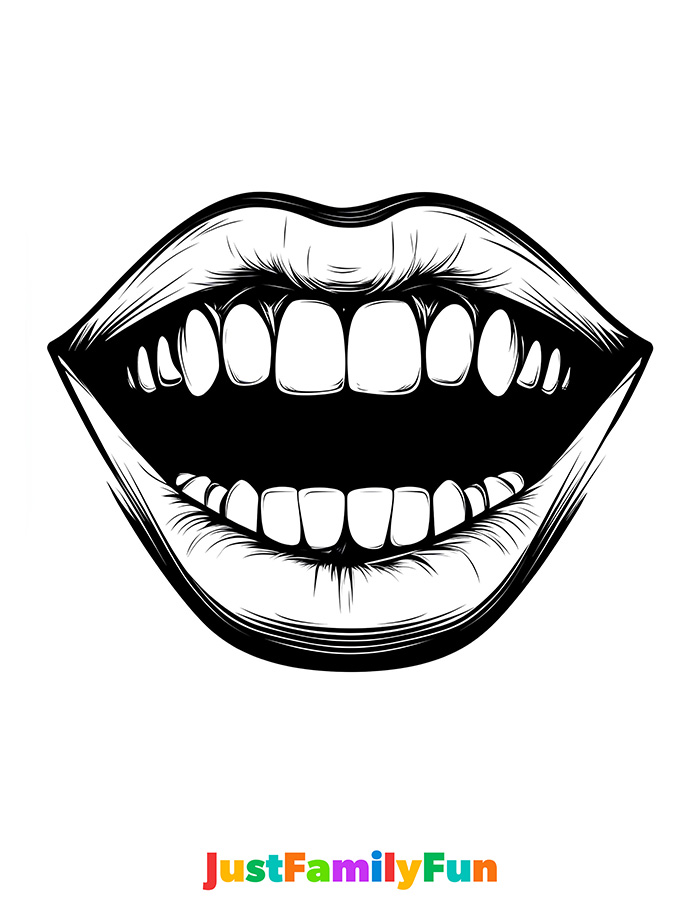 mouth with teeth outline
