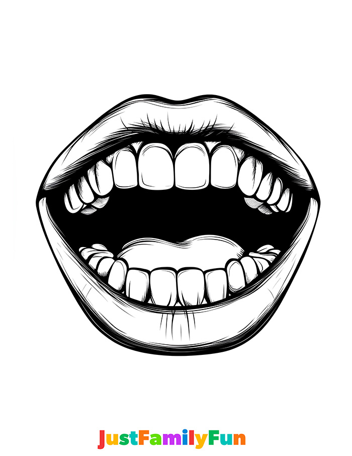 mouth with teeth outline