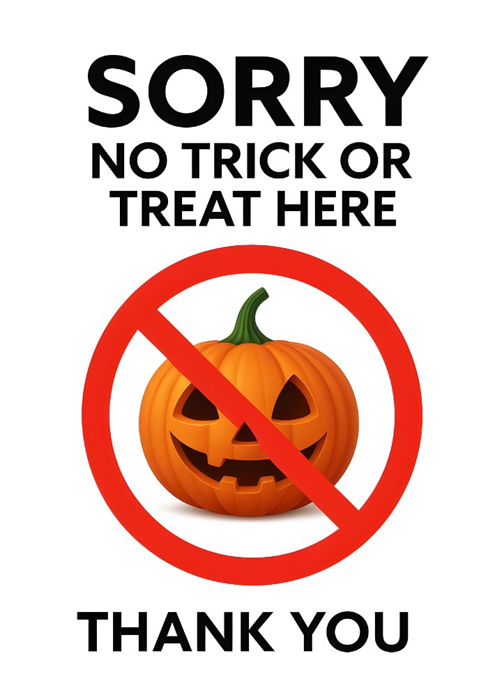 no trick or treating sign