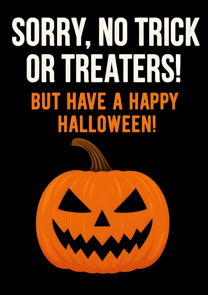 no trick or treat sign