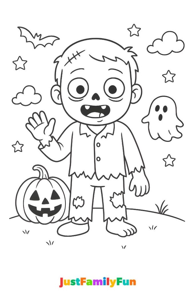 Zombie Coloring Page