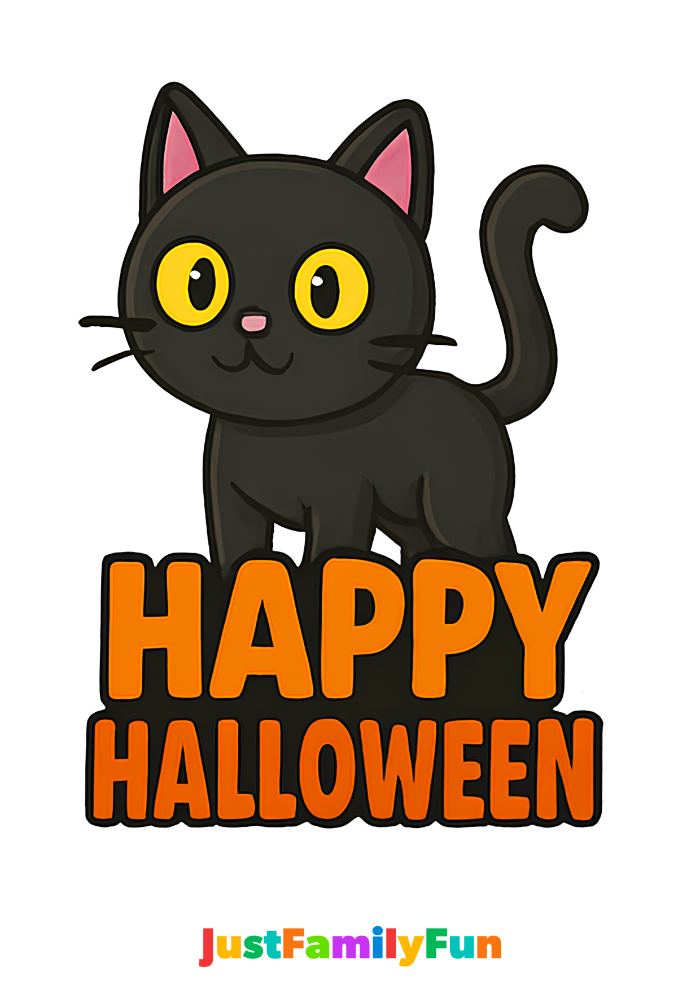 cat happy halloween cut ou