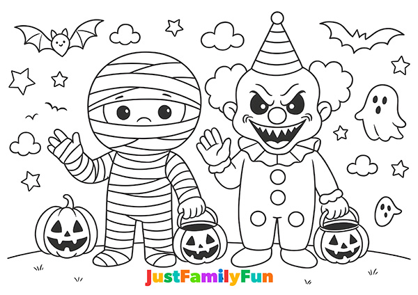 halloween colouring pages