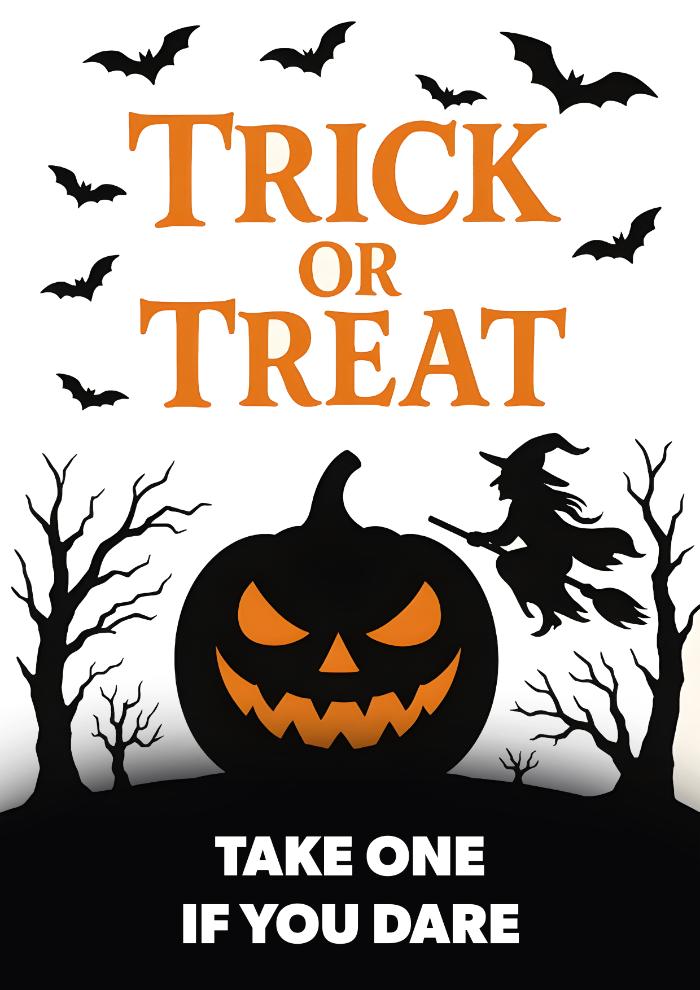 halloween signs take one candy