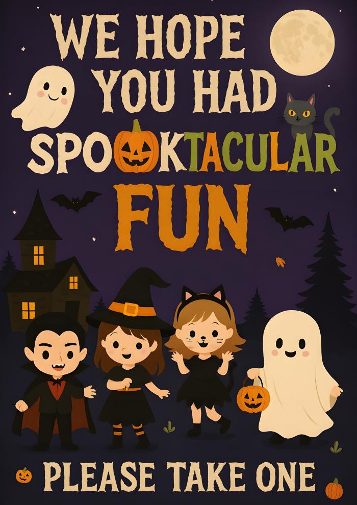 Trick or Treat Please Take One Signs