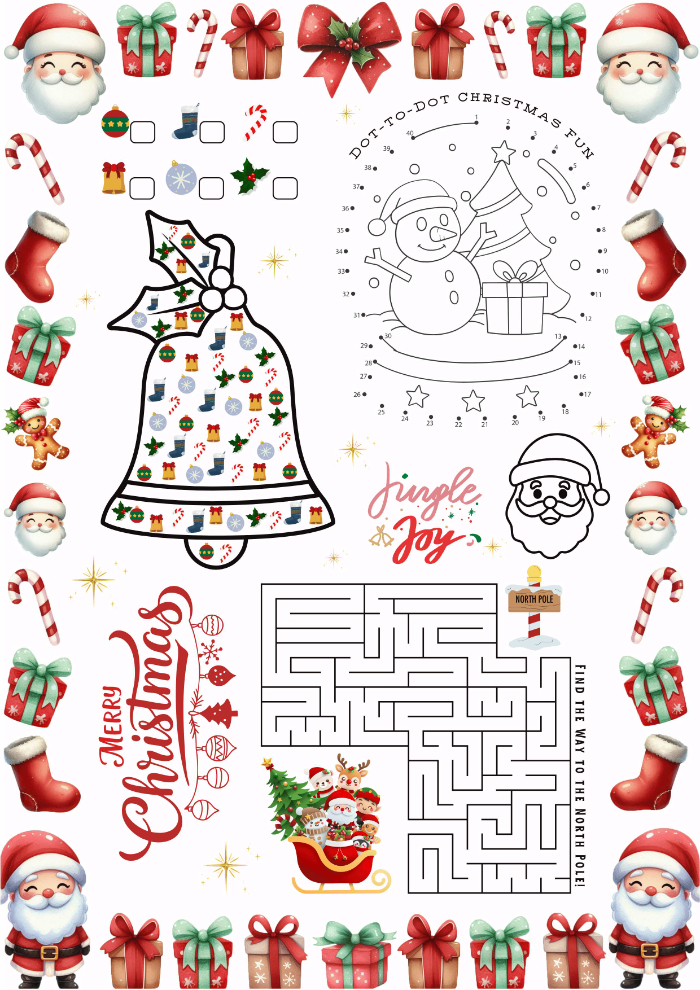 christmas puzzle sheets