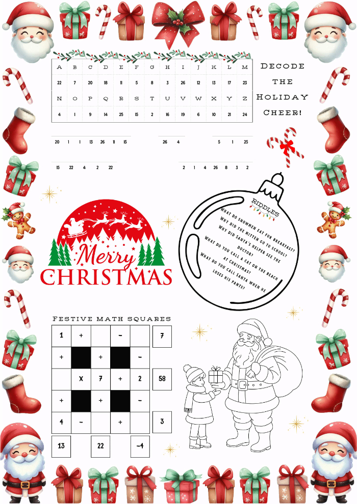 christmas place mat puzzle