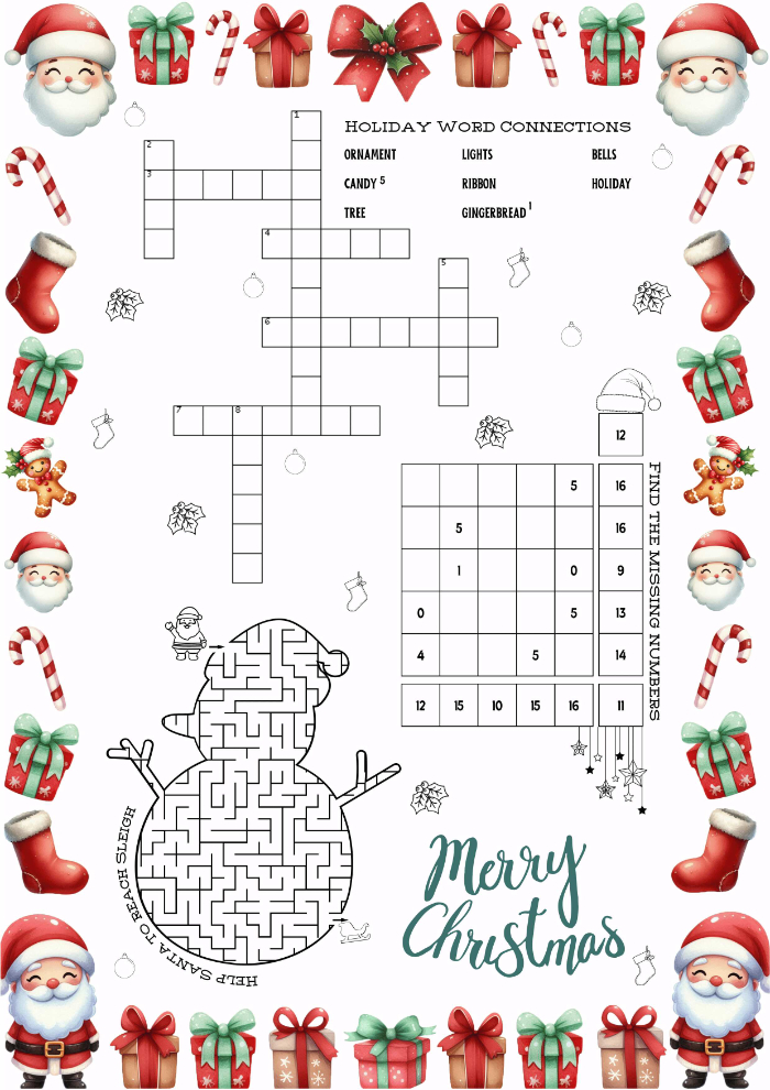 xmas maze puzzle