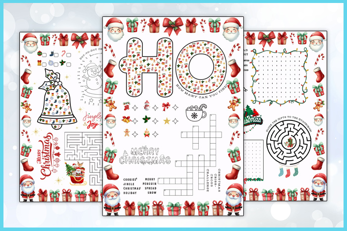 printable christmas activity sheets
