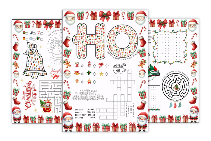 christmas activity sheets