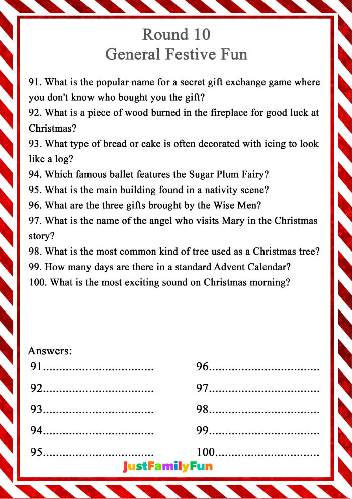 childrens christmas quiz with answers