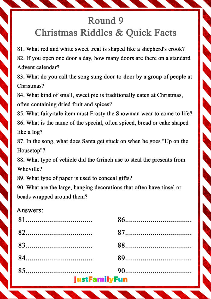 free christmas trivia for kids
