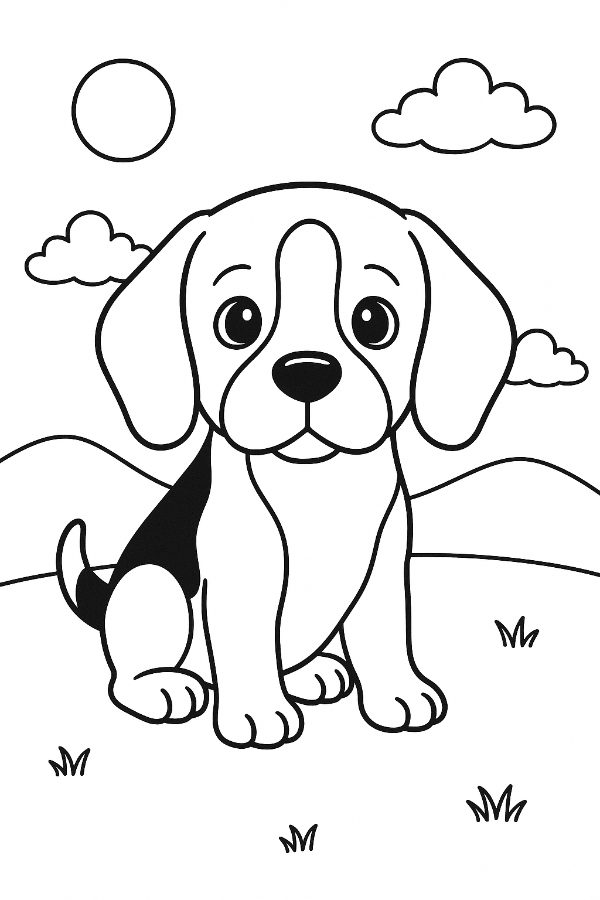 Beagle Puppy Coloring Page
